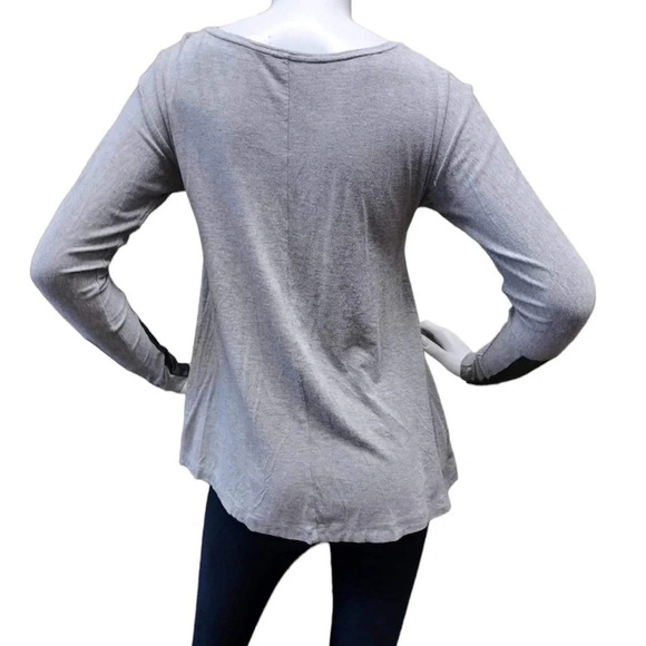 Club Monaco Faux Leather Accent Jersey Knit  Long Sleeve Size XS - Picture 3 of 10